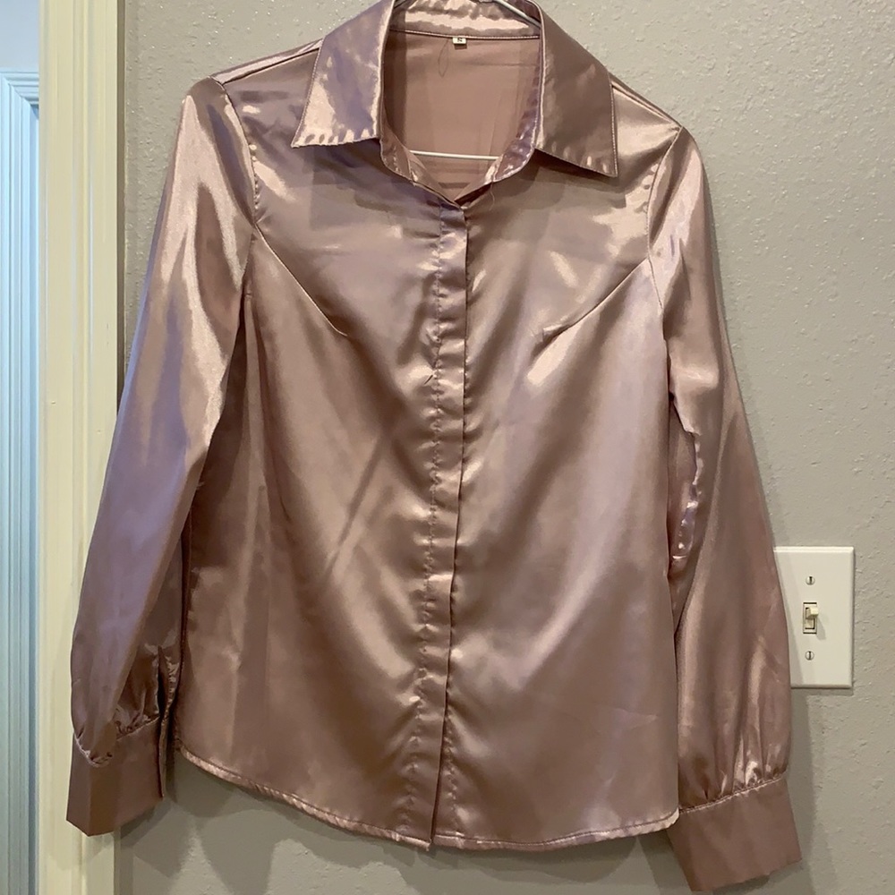 Button up satin blouse